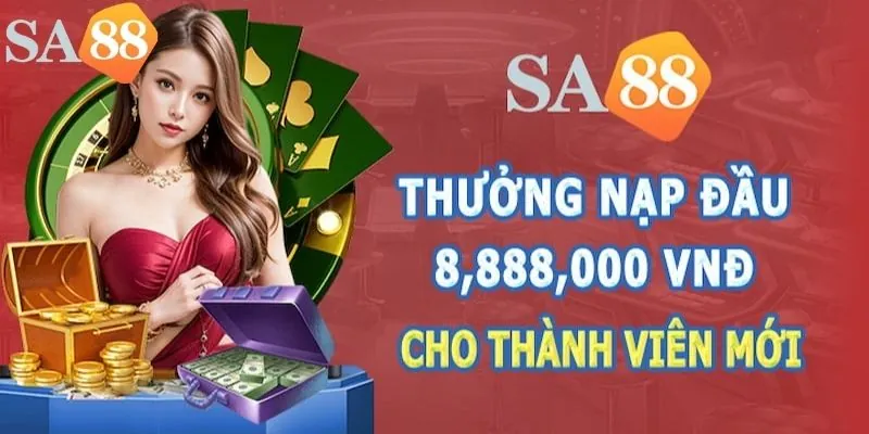 Thưởng lên đến 8,880,000 VND cho lần nạp đầu tiên